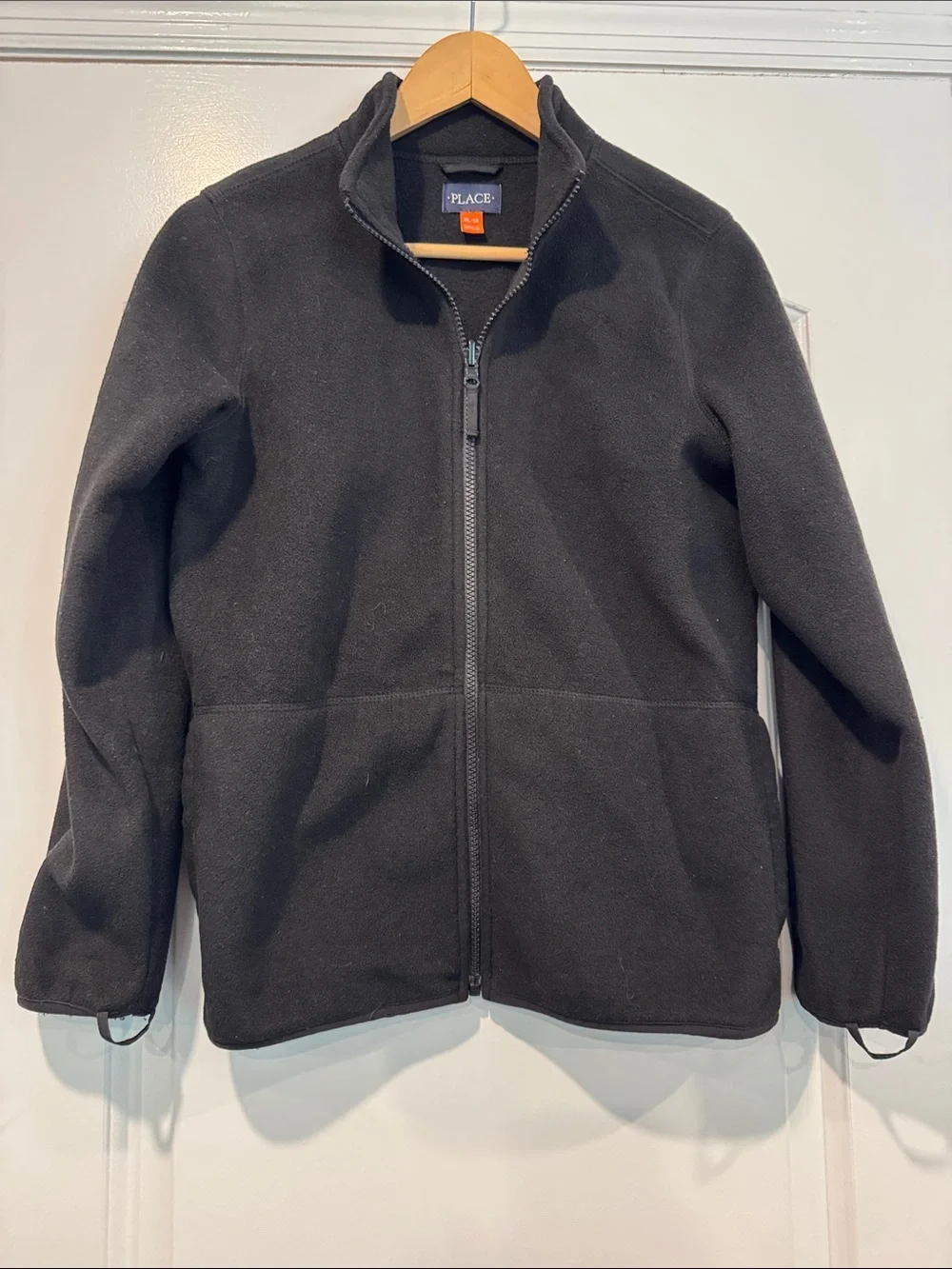 The Children's Place Black Zip-Up Fleece Jacket Size XL/14 Youth Boys